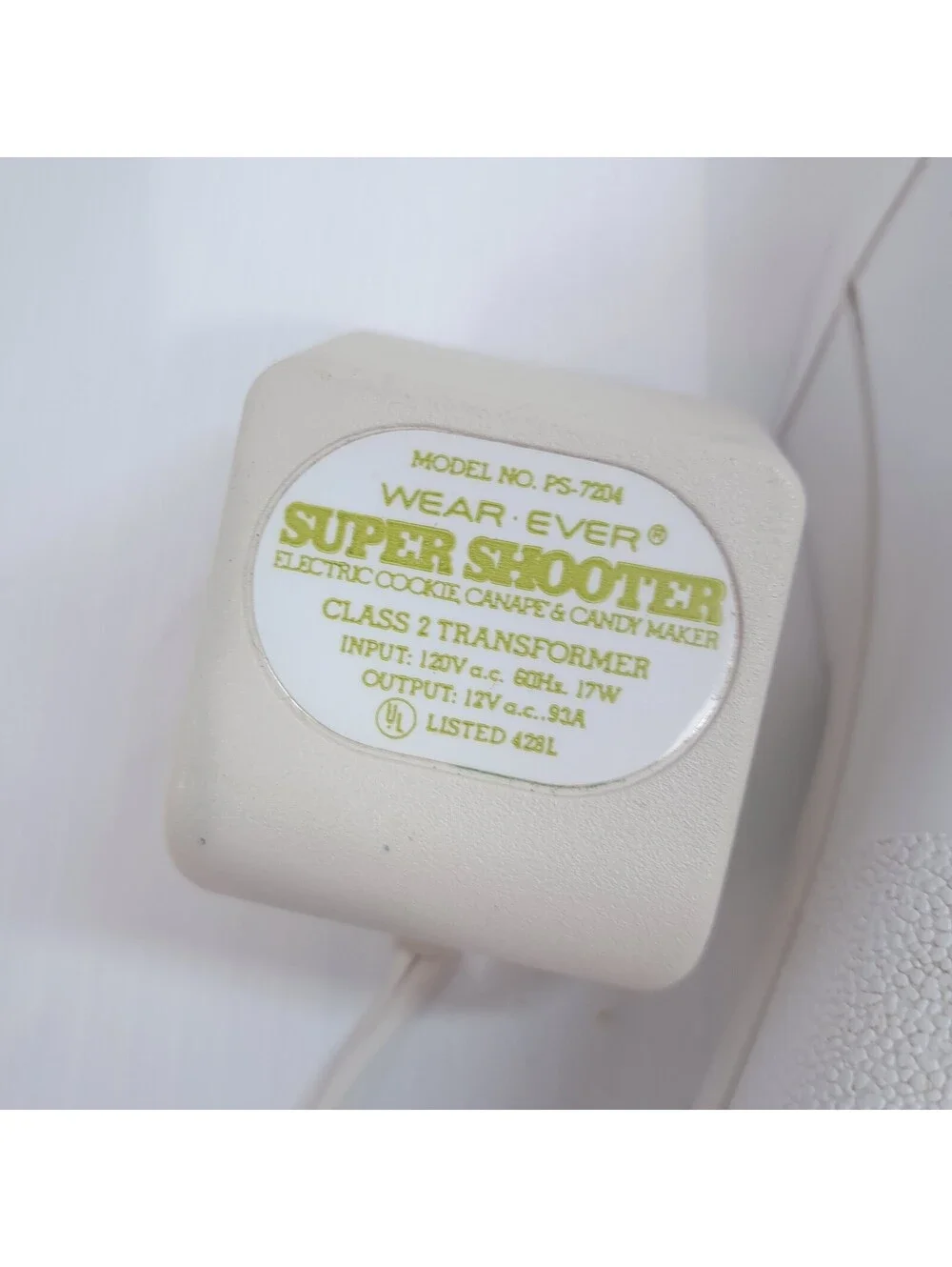 Wear-Ever Super Shooter Electric Cookie Canapé Candy Maker 70001 motor base plug